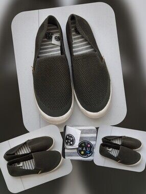 Maui and Sons Olive Green Knit Slip-On Sneakers Size 6
